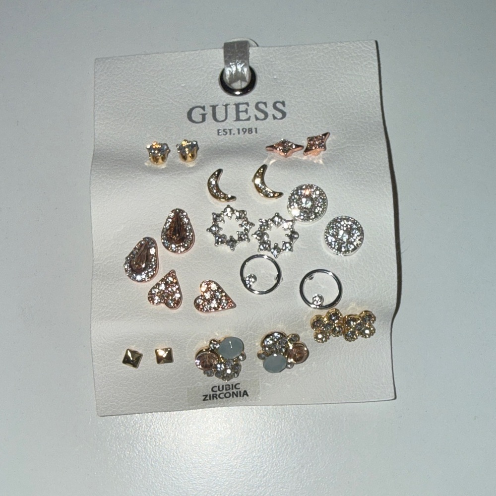 GUESS Gold and Silver Tone Earring Set NWT